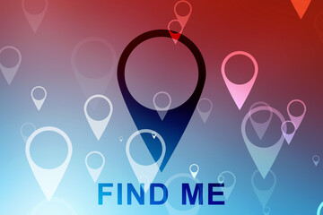 Fototapete - 3d rendering Red map pointer
