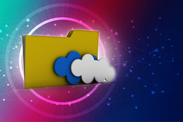 Poster - 3d rendering cloud  folder network
