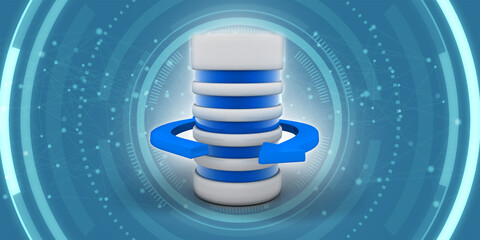 Poster - 3d rendering Database storage data base
