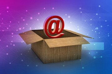 Poster - 3d rendering E mail sign in box concept
