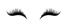 Eyelash Extension Logo. Vector Illustration, With Closed And Open Eyes With Long Eyelashes For Beauty Salon.