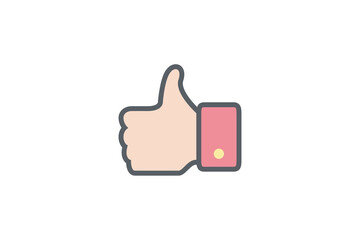 Sticker - Creative design of thumb up icon isolated on white color background