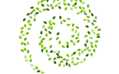 Lime Leaves Swirl Vector Wallpaper. Blur Leaf