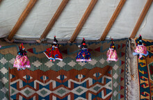 Variety Of Traditional Rag Dolls Were Dressed Up In  Ethnic Clothes