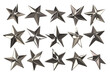 Star studs set of 15 different elements illustration from 3d rendering.