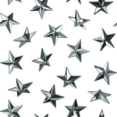 Wall Mural - metal vector punk star studs seamless pattern on white background.