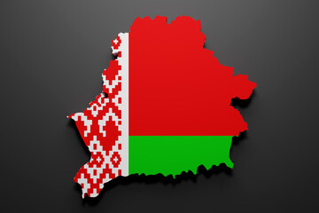 Wall Mural - 3d Belarus map and flag