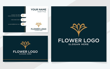 Poster - Luxury flower logo suitable for boutique, spa, beauty etc with business card template