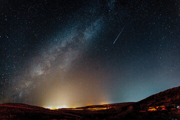 beautiful view of the milky way at night.