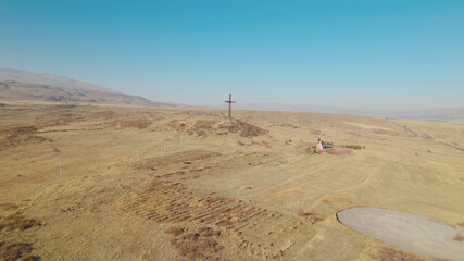 Wall Mural - Christian cross on the hills 