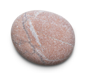 Aufkleber - Pebble. Smooth red  sea stone isolated on white background with shadows, clipping path  for isolation without shadows on white