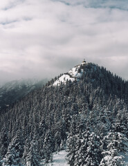 Sticker - Beautiful landscape of hills covered in snow