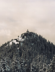 Sticker - Beautiful landscape of hills covered in snow