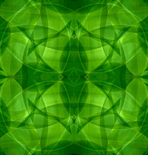 Green Kaleidoscope Abstract. Close Up