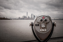 Pay Binoculars Looking Into Manhattan