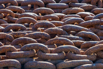 Poster - Rusty heavy chains, Grytviken (abandoned whaling station), South Georgia, Antarctica