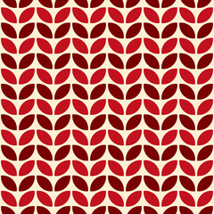 Wall Mural - Red geometric seamless pattern. Seamless pattern with abstract leaves or flower petals.