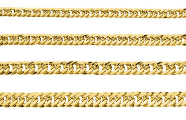 Gold chain isolated on white background