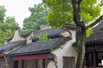 Sticker - Traditional house in Huishan Ancient Town, Wuxi, Jiangsu Province, China