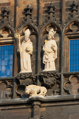 Wall Mural - Statues on the Old Town Bridge Tower, Prague, Capital city of Czech, UNESCO World Heritage Site, Czech Republic, Eastern Europe