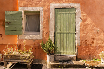 Wall Mural - Europe, France, Cereste. Weathered old house exterior.