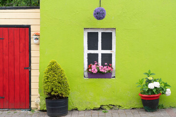 Sticker - Europe, Ireland, Eyeries. Exterior of weathered house.