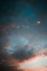 Wall Mural - vertical shot of the beautiful sky during sunset.