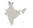 India map, individual regions, blank
