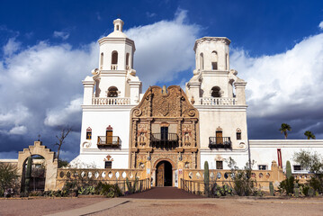 Beautiful view of the San Xavier del Bac Mission