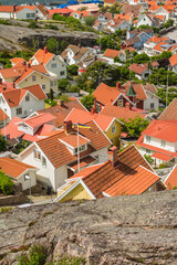 Poster - Sweden, Bohuslan, Fjallbacka, elevated town view from the Vetteberget cliff