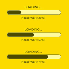 Poster - vector modern loading bar set on yellow background