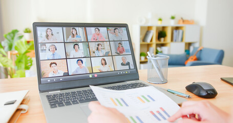 Poster - telework video meeting at home