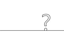 Linear Question Mark On White Background. Question Sign Continues Line With Copy Space 
