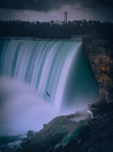 Mesmerizing Shot Of Niagara Falls In The Evening In Ontario In Canada