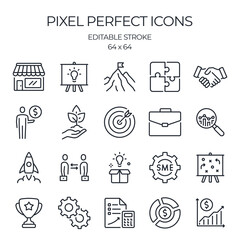 Canvas Print - sme concept small and medium sized enterprises related editable stroke outline icon isolated on whit
