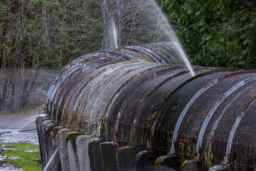 Canvas Print - Leaky Toketee Project pipeline in the Umpqua National Forest, Oregon, USA