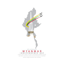 Myanmar Independence Day. Vector Illustration. January 4th