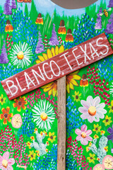 Wall Mural - Blanco, Texas, USA. Hand painted sign for the town of Blanco, Texas. (Editorial Use Only)