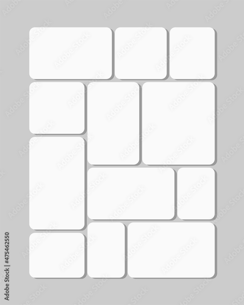 Template collage of twelve frames, images, photo Stock Vector | Adobe Stock