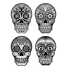 Poster - skull head halloween ornament pattern decoration illustration