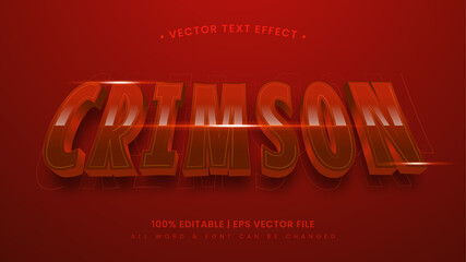 Poster - Red Crimson 3d text style effect. Editable illustrator text style.