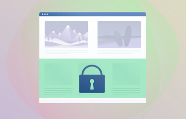Fototapete - Paid Content - Pay After Reading PAR vector illustration concept. Online internet information such as text on the news media, video, music, graphics, and downloads available only after payment. 