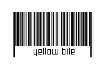 Barcode on white background with inscription yellow bile below