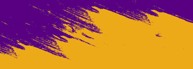Abstract orange and purple brush watercolor banner background
