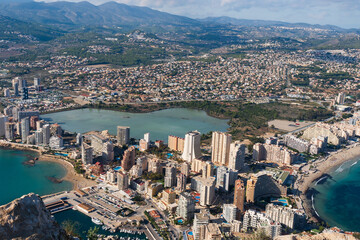 Poster - Aerial view of a coastal buildings in Calpe, Spain