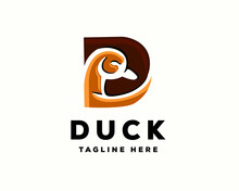 D Duck Head Initial Logo Icon Symbol Template Illustration