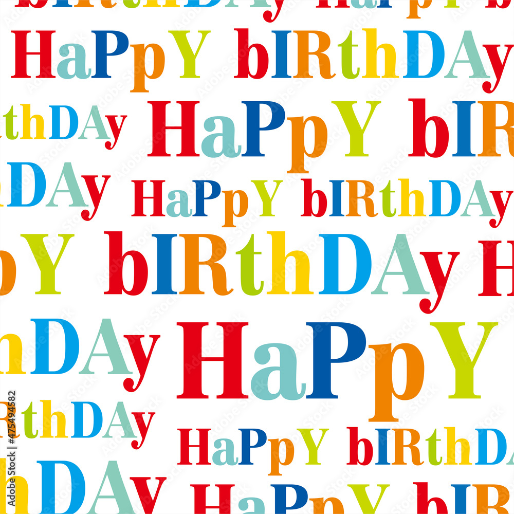 Happy birthday text pattern for birthday card and gift wrap Stock ...
