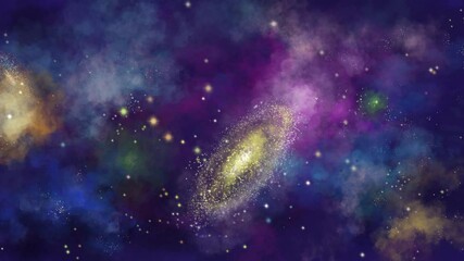 Wall Mural - painted moving background with galaxies and stars