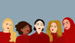 Women community wearing red. National wear red day banner. Vector illustration