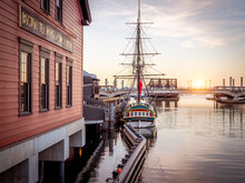 View Of Boston Harbor In Massachusetts, USA.